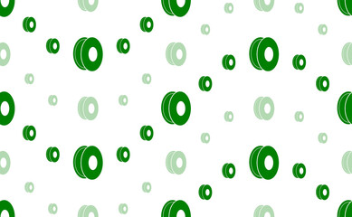 Aufkleber - Seamless pattern of large and small green 3D printing filament symbols. The elements are arranged in a wavy. Illustration on light green background