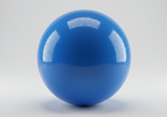 Fototapete - Realistic Blue Sphere Rendering Against White Background Simple 3D Illustration