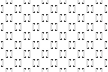 Poster - Seamless pattern completely filled with outlines of square brackets symbols. Elements are evenly spaced. Illustration on transparent background