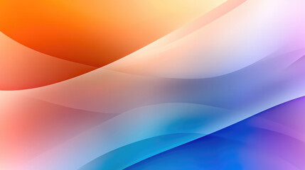 Poster - Abstract gradient background with smooth flowing lines, orange blue and purple color, modern digital art