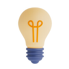 Aufkleber - Creativity And Innovation Concept. Minimal Light Bulb Icon. 3d Rendering