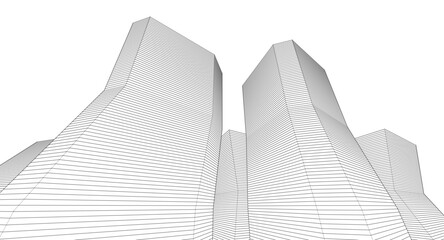 Fototapete - ​​abstract architecture 3d illustration background