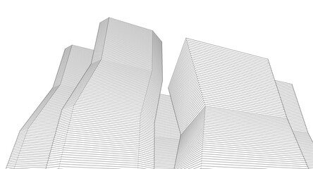 Fototapete - ​​abstract architecture 3d illustration background