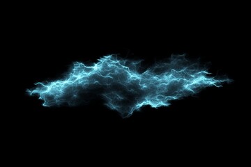 Wall Mural - an abstract digital graphic featuring a blue glow and dark black explosion with futuristic energy pa