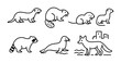 © Alina Sukach - Minimalist animal line icons featuring beaver, fox, and more for nature designs