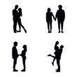 © DzineUsama - Romantic Couple Silhouettes: Holding Hands, Hugs & Kisses