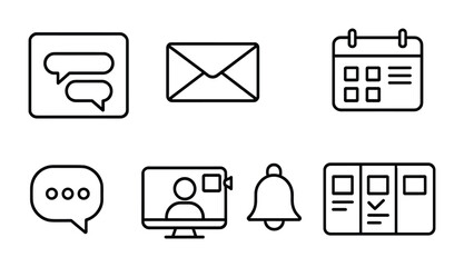 Poster - Communication and organization icons for digital and print design