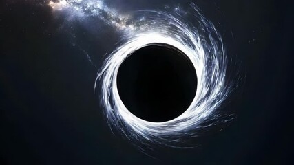 Poster - Mysterious black hole in the sky creating an enigmatic cosmic scene of dark matter and light distortion