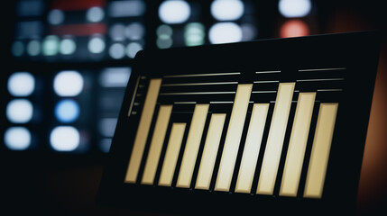 Poster - Data Analysis Visualization: A close-up shot of a screen displaying a vibrant bar graph, a testament to the intricate world of data and the power of analytical insights. The graph symbolizes growth.