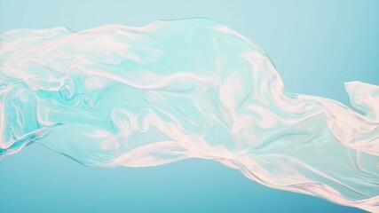 Poster - Flowing transparent cloth background, 3d rendering.