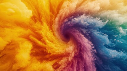 Poster - Vibrant swirling colors forming a vortex, abstract art depicting a dynamic energy flow