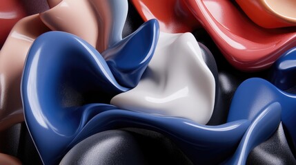 Poster - Abstract swirling shapes in vibrant hues