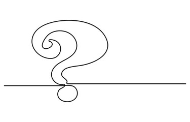 Poster - one continuous line drawing of a question mark isolated on a white background in simple vector illustration style