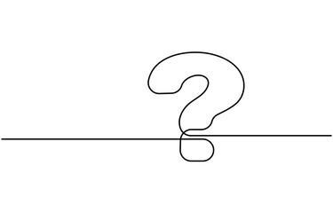 Poster - one continuous line drawing of a question mark isolated on a white background in simple vector illustration style