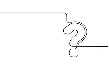 Poster - one continuous line drawing of a question mark isolated on a white background in simple vector illustration style