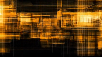 Poster - Urban cityscape with skyscrapers on vibrant black and yellow background showcasing architecture diversity