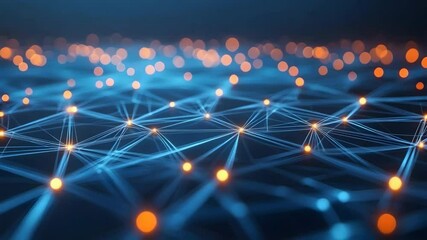 Poster - A network of glowing lights creating an intricate web of illumination in a darkened environment