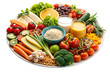 © Minhaj - Healthy eating habits colorful food plate