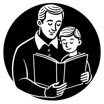 Dad Reading Book   vector graphic perfect for shirts, mugs, cards & Father's Day gifts.
