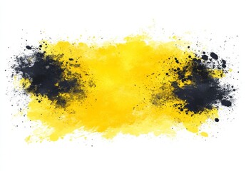 Poster - The creative expression of a watercolor background, with its yellow and white painted paper texture, has been achieved through the use of a paintbrush, combining acrylic, blot, and abstract artwork