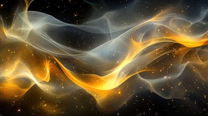 Poster - Abstract swirling light and energy waves in dark space