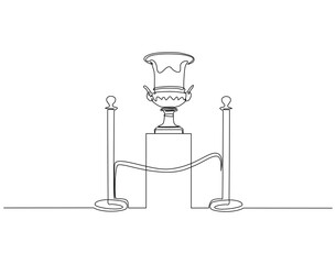 Fototapete - Continuous one line drawing of rare clay vases displayed on museum. One line drawing illustration of rare vases. International museum day concept single line. Editable outline