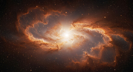 Wall Mural - cosmic nebula orange hues stellar formation galactic clouds space background