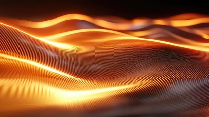 Poster - Abstract golden waves