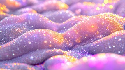 Poster - Shimmering pastel waves with glittering texture and soft, diffused light