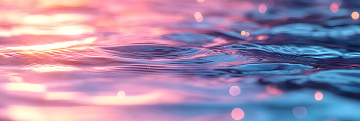 Poster - Soft pink and blue water surface with gentle ripples and reflections