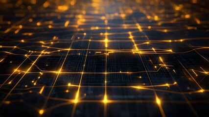Poster - Intricate circuit board with glowing lights and led indicators illuminating the technology landscape