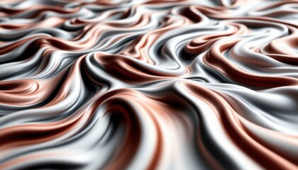 Poster - An abstract close-up of flowing and swirling metallic textures