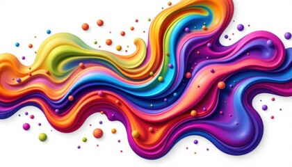 Poster - Abstract and Vibrant Colors Flowing Together, Creating a Sense of Movement and Energy