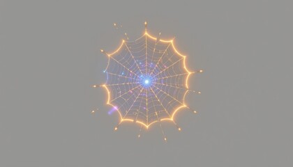 Poster - A glowing geometric structure that appears to be a stylized spiderweb, exuding energy and elegance. It showcases a radiant core and intricate details.