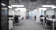 © RickR - Blurred Interior Office Perspective View White Gray Colors Modern Workspace Business Background