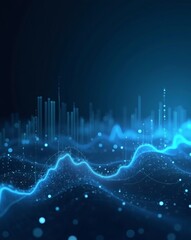 Aufkleber - abstract digital landscape of glowing blue lines and shapes representing data, perfect for showcasing technology or science themes
