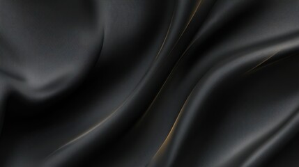 Poster - Silky black abstract background with elegant waves and soft lighting, perfect for luxury branding, presentations and stylish graphic design.
