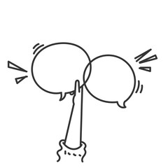 Wall Mural - doodle hand holding bubble speech