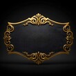 © OmRioRio - Ornate Sign with Gold Border on Black Background