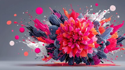 Poster - Vivid Explosion in Simplistic Hues, a striking visual representation of an explosive moment captured in a limited color scheme, evoking intensity and energy.