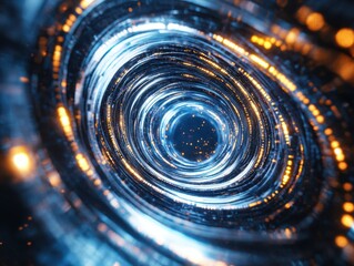 Fototapete - Exploring cosmic vortex phenomena space digital art futuristic environment abstract viewpoint