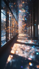 Poster - Magical light display urban corridor digital art modern space perspective visual serenity