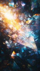 Poster - Radiant light reflections abstract art digital illustration cosmic environment top-down view visual exploration