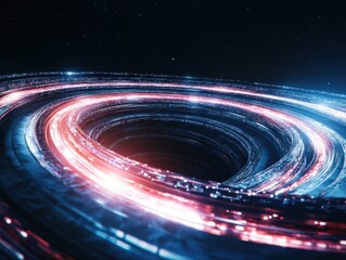 Fototapete - Galactic spiral motion outer space digital artwork cosmic environment abstract viewpoint stellar concept