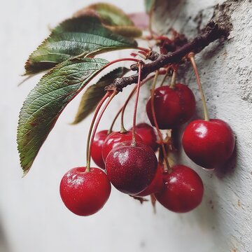 some Red Cherry Berry Fruits on a tree