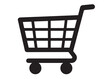 © Adobe design - shopping cart logo silhouette vector illustration, shopping cart silhouette logo icon design, shopping cart vector logo, Shopping trolley vector silhouette illustration isolated on white background.