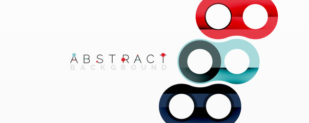 Fototapete - Modern design features overlapping colorful circles. Minimalist composition creates dynamic visual effect. Bright hues contrast against white backdrop.