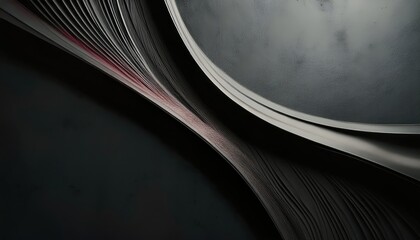 Poster - abstract metallic curve with dark texture and subtle red accent for modern web design, print media, or brand identity background

