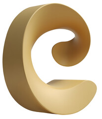Poster - Smooth golden abstract spiral form with elegant curves and soft lighting