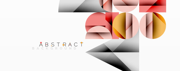 Poster - Modern abstract design. Overlapping shapes create dynamic composition. Soft gradients, warm colors dominate visual space. Minimalist aesthetic.